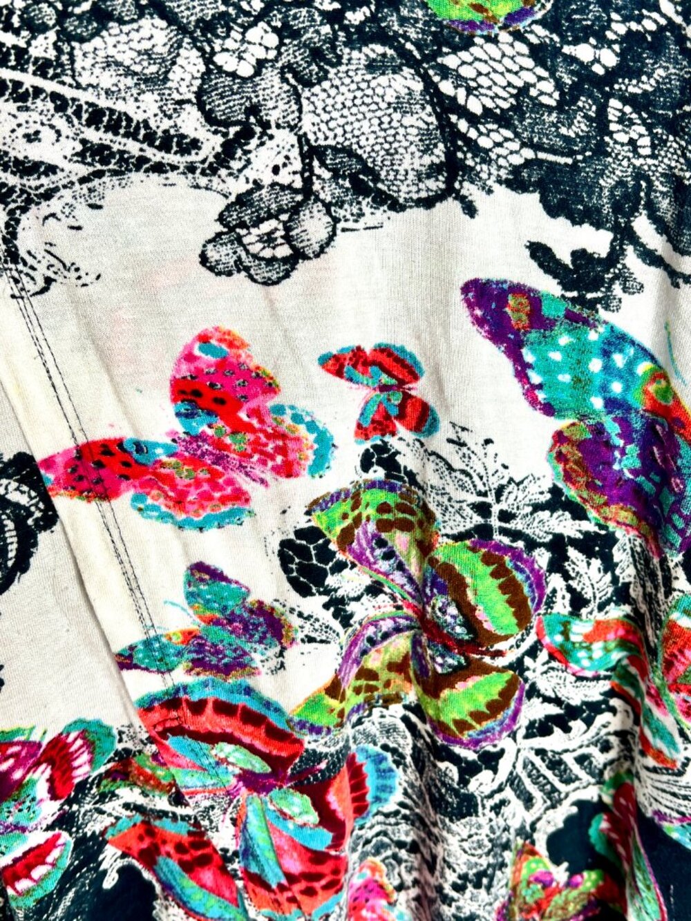 Parsley & Sage Butterfly Print Artsy Art To Wear Lagenlook Flowy Tunic Top Sz 2X - Picture 3 of 5